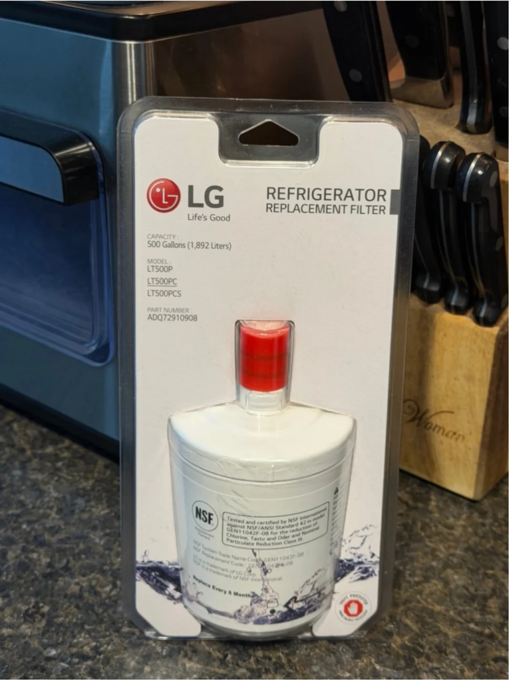 LG LT500P RefrigeratoLG LT500P Refrigerator Replacement Water Filter ADQ72910908